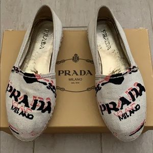 Prada
Logo-Embroidered Espadrille Flat